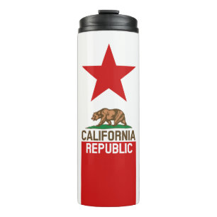 Dynamic California State Flag Graphic on a Thermosbecher