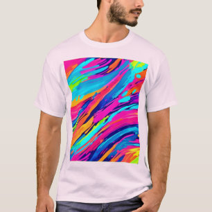 Dynamic Color Streams Artwork T-Shirt