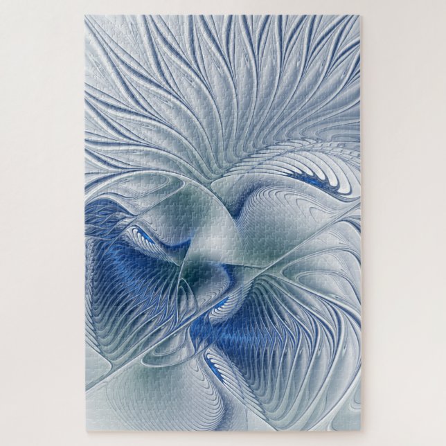 Dynamic Fantasy Abstrakt Blue Tones Fraktal Art (Vertikal)