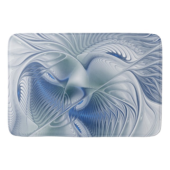 Dynamic Fantasy Abstrakt Blue Tones Fraktal Art Badematte (Vorderseite)