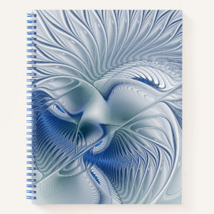 Dynamic Fantasy Abstrakt Blue Tones Fraktal Art Notizbuch