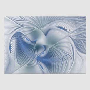 Dynamic Fantasy Abstrakt Blue Tones Fraktal Art Seidenpapier