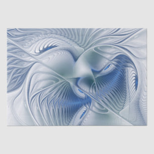 Dynamic Fantasy Abstrakt Blue Tones Fraktal Art Seidenpapier