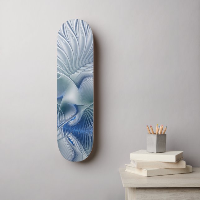 Dynamic Fantasy Abstrakt Blue Tones Fraktal Art Skateboard (Wandkunst)