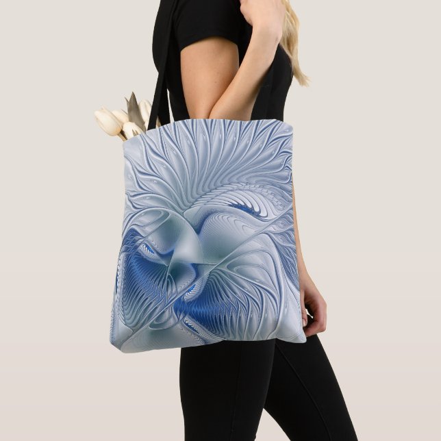 Dynamic Fantasy Abstrakt Blue Tones Fraktal Art Tasche (Von Nahem)