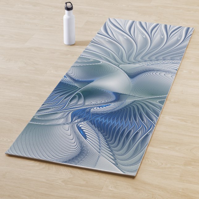 Dynamic Fantasy Abstrakt Blue Tones Fraktal Art Yogamatte (Beispiel)
