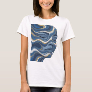 Dynamic Gold ABSTRACT ART Fashion Druck T-Shirt