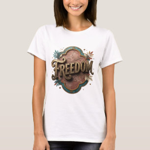 Dynamic Gold FREEDOM Print T-Shirt