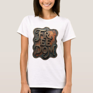 Dynamic Gold FREEDOM Zitat Design T-Shirt