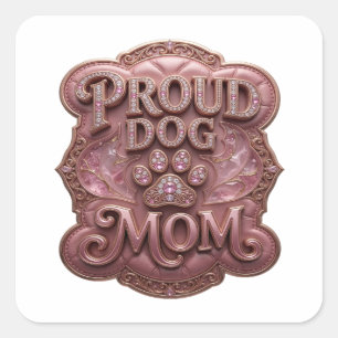Dynamic Gold PROUD DOG MOM Sticker Motiv