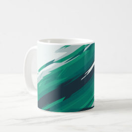 Dynamic Green Geometric Abstrakt Art Kaffeetasse