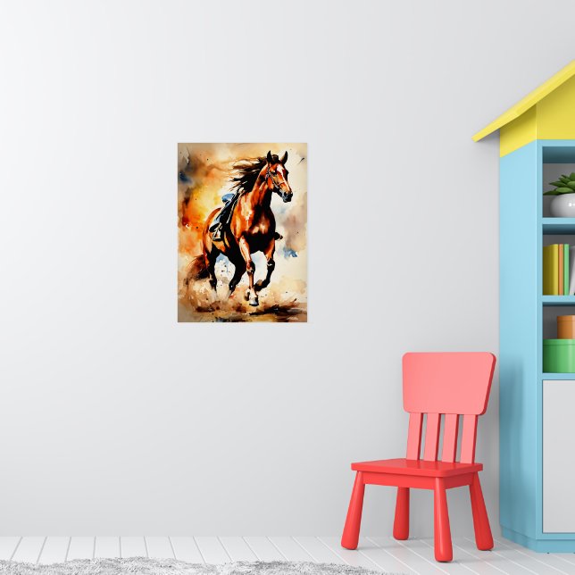 Dynamic Horseback Ride Wall Poster" Poster (Kinderzimmer 1)