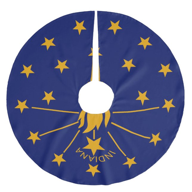 Dynamic Indiana State Flag Graphic on a Polyester Weihnachtsbaumdecke (Vorderseite)