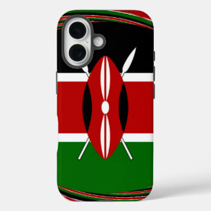 Dynamic Kenyan Flag Vector: Ein energetisches Desi iPhone 16 Hülle