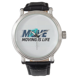Dynamic logo with runner silhouette and text Move  Armbanduhr