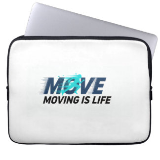 Dynamic logo with runner silhouette and text Move  Laptopschutzhülle