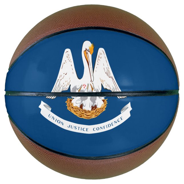 Dynamic Louisiana State Flag Graphic auf einer Basketball (Vorderseite)