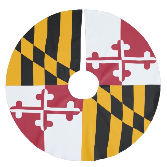 Dynamic Maryland State Flag Graphic on a Polyester Weihnachtsbaumdecke (Vorderseite)