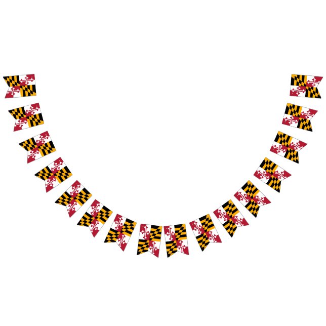 Dynamic Maryland State Flag Graphic on a Wimpelkette (Alle)
