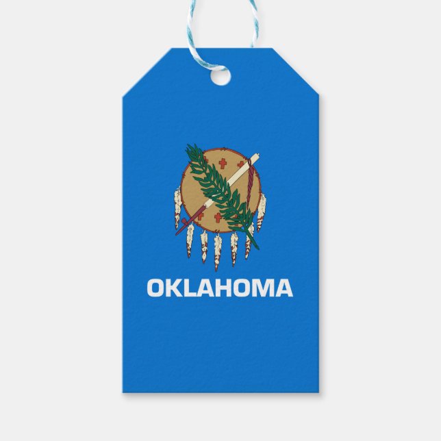 Dynamic Oklahoma State Flag Graphic on a Geschenkanhänger (Vorderseite)