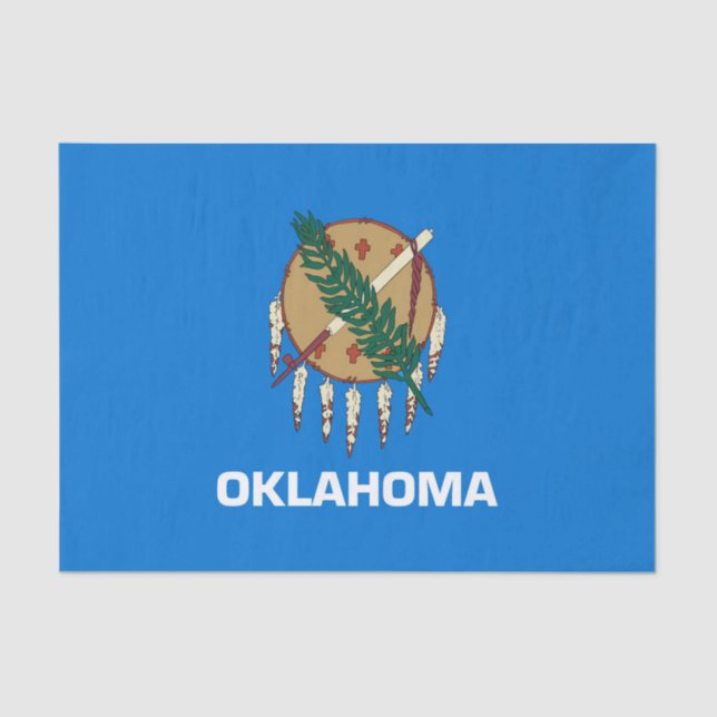 Dynamic Oklahoma State Flag Graphic on a Seidenpapier (Vorderseite)
