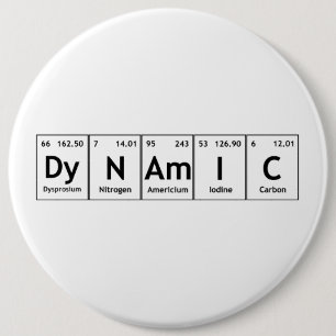 DyNAmIC Periodic Table Element Word Chemistry Atom Button