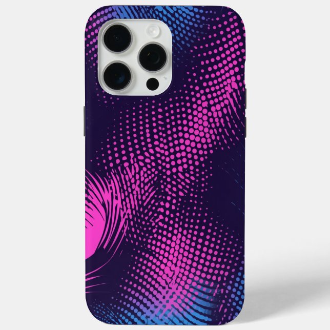 💖 Dynamic Pink & Purple Dotted Abstract Pattern Case-Mate iPhone Hülle (Rückseite)
