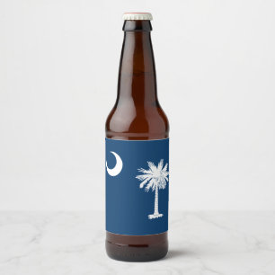 Dynamic South Carolina State Flag Graphic Bierflaschenetikett