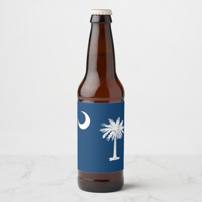 Dynamic South Carolina State Flag Graphic Bierflaschenetikett (Vorderseite)