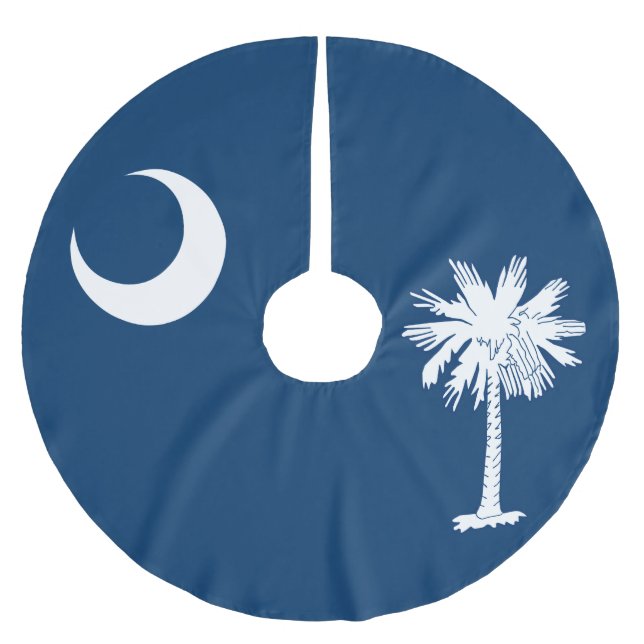 Dynamic South Carolina State Flag Graphic Polyester Weihnachtsbaumdecke (Vorderseite)