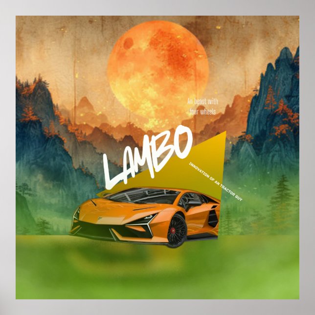 Dynamic Sports Car Wall Art Poster (Vorne)