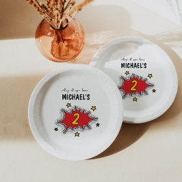 Dynamic Superhero 2. Geburtstag Pappteller