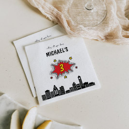 Dynamic Superhero 3. Geburtstag Serviette