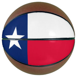Dynamic Texas State Flag Graphic on a Basketball