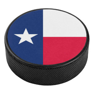 Dynamic Texas State Flag Graphic on a Eishockey Puck