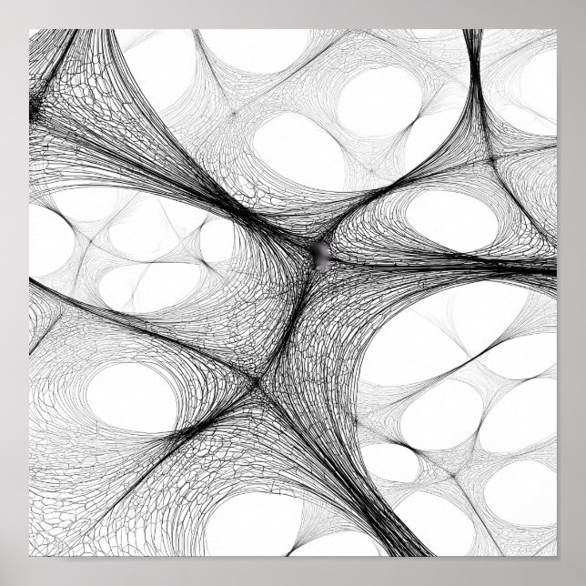 Dynamic Warp Field Decoupage Template Line Art Poster (Vorne)