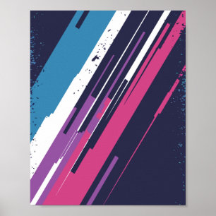 Dynamische Abstrakt Line Art mit lebhaften Farben Poster
