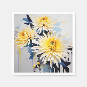 Dynamische Abstrakte BlumenChrysanthemen Serviette
