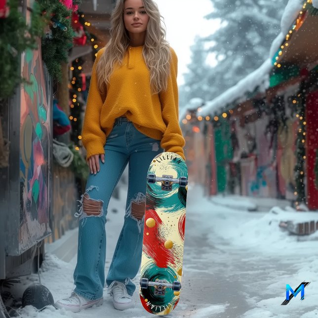 Dynamische Abstrakte Waves mit fetten Texturen Skateboard (Von Creator hochgeladen)