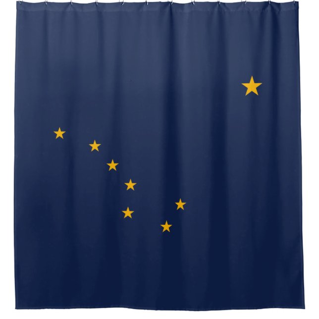 Dynamische Alaska-Staatsflagge Grafik auf einer Duschvorhang (Vorderseite)