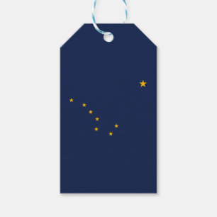Dynamische Alaska-Staatsflagge Grafik auf einer Geschenkanhänger