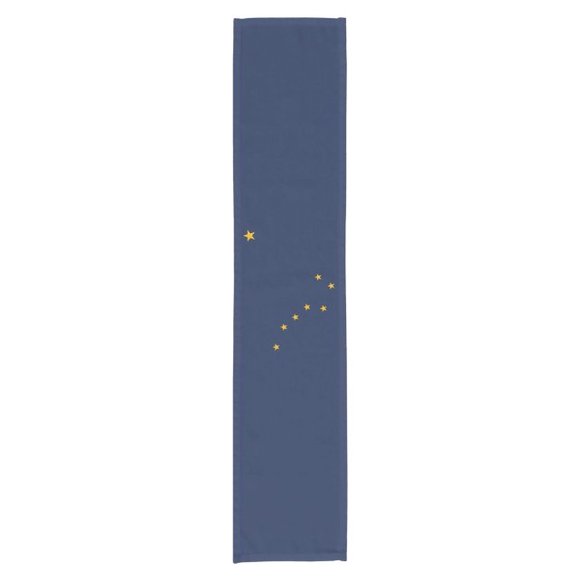 Dynamische Alaska-Staatsflagge Grafik auf einer Kurzer Tischläufer (Vorderseite)