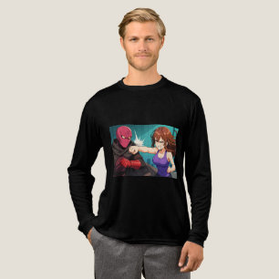 Dynamische Anime-Action und Abenteuer Tri-Blend Shirt