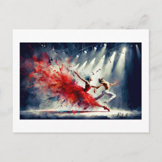 Dynamische Balletperformance, Postkarte