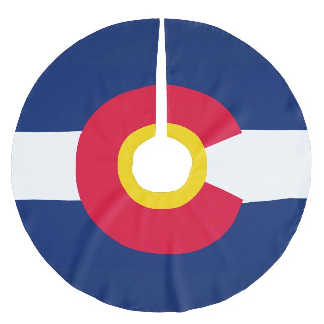 Dynamische Colorado-Staats-Flaggen-Grafik auf a Polyester Weihnachtsbaumdecke (Vorderseite)