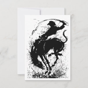 Dynamische Cowboy-Rodeo-Silhouetten-Kunst