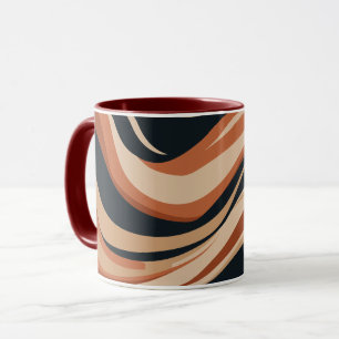 Dynamische Erdtöne Abstrakte Wellen Tasse