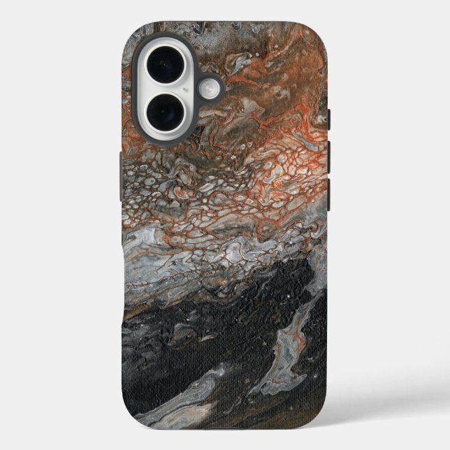 Dynamische Erdtöne und Wirbel iPhone 16 Hülle (Rückseite)