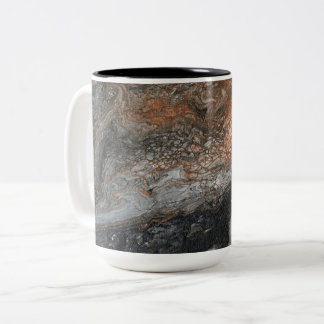 Dynamische Erdtöne und Wirbel Zweifarbige Tasse