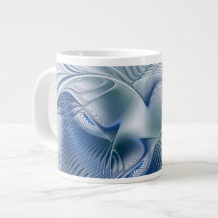 Dynamische Fantasy-Abstrakte Blautöne Fraktal-Kuns Jumbo-Tasse